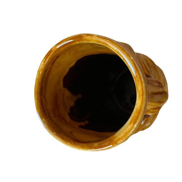 Chiki Tiki Cup Glass Bud Vase 12 oz Hawaiian Sanibel Island Souvenir Brown Face - Picture 3 of 7